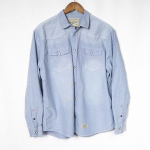 Jack South Light Denim Western Shirt Men's Size XXL